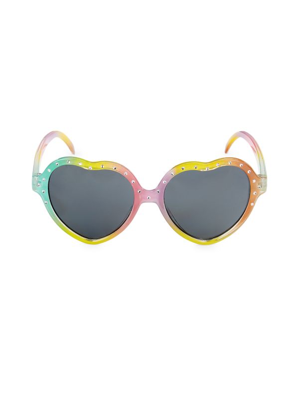 OMG Accessories 50MM Heart Shaped Embellished Sunglasses